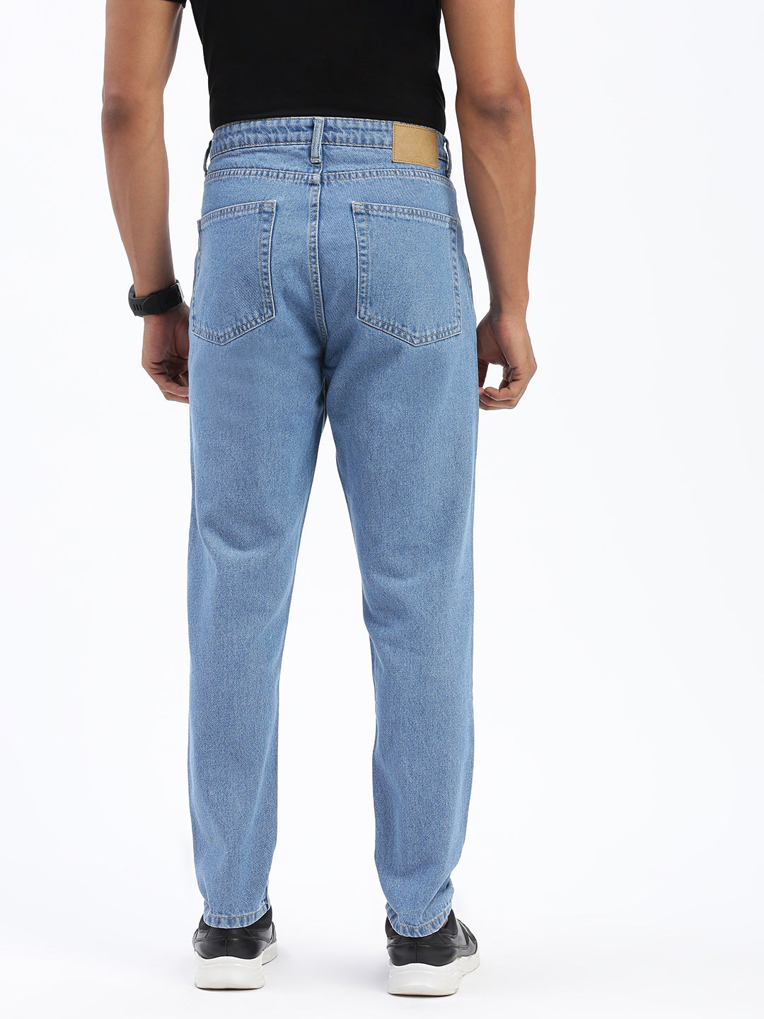Men's Blue Regular Fit Cropped Jeans