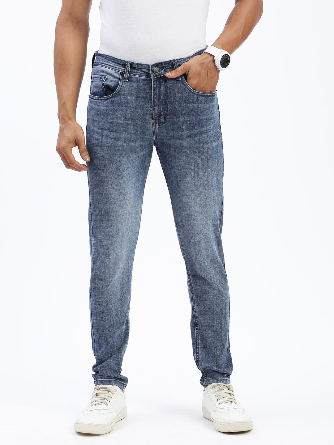 Men's Blue Tapered Fit Jeans