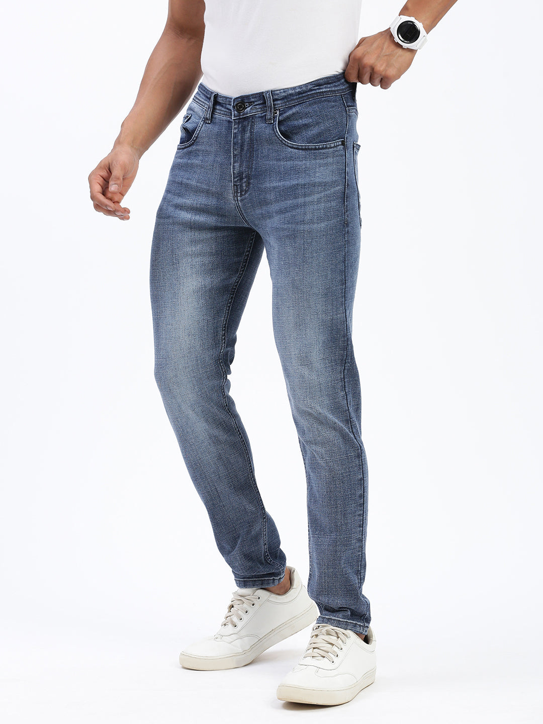Men's Blue Tapered Fit Jeans