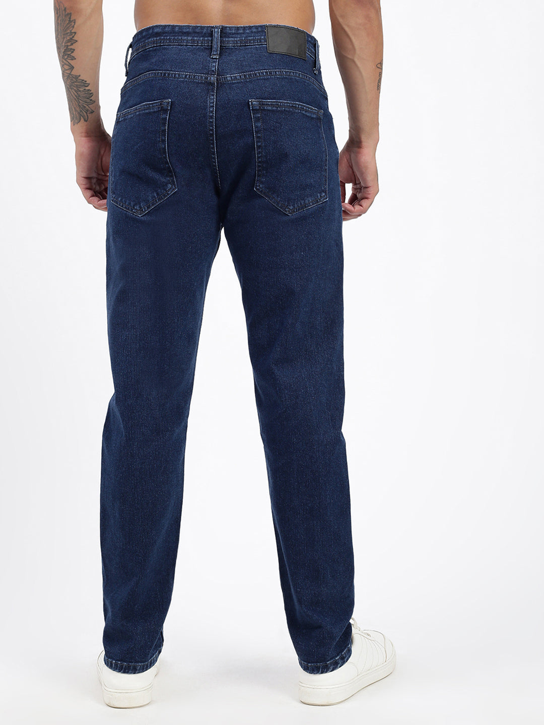 Men's Navy Blue Comfort Slim Fit Cotton Jeans