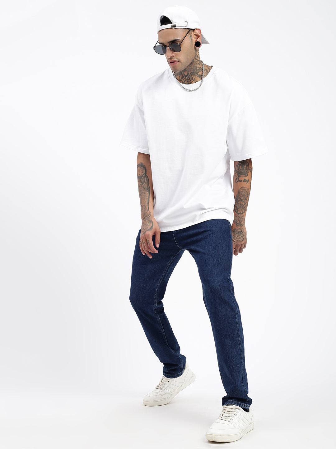 Men's Navy Blue Comfort Slim Fit Cotton Jeans