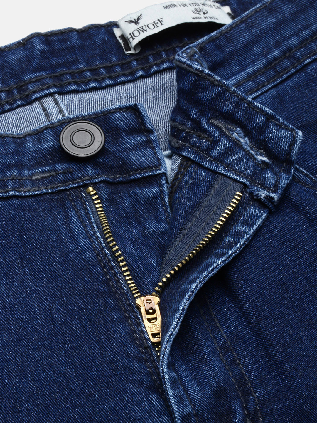 Men's Navy Blue Comfort Slim Fit Cotton Jeans