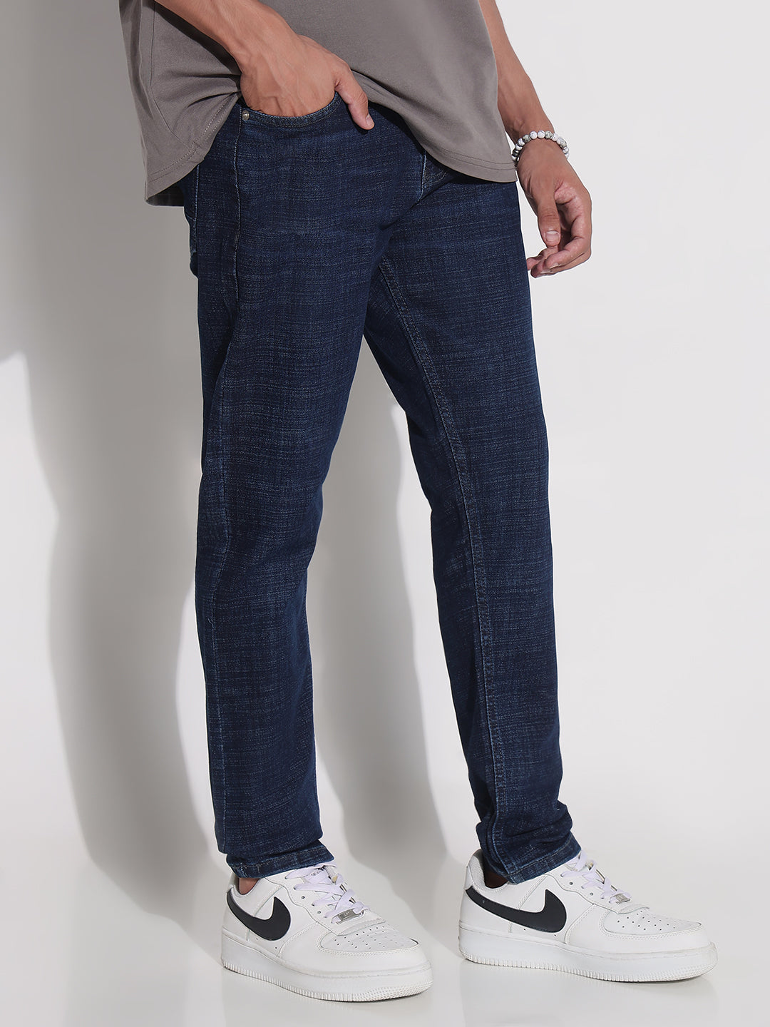Men's Navy Blue Slim Fit Jeans