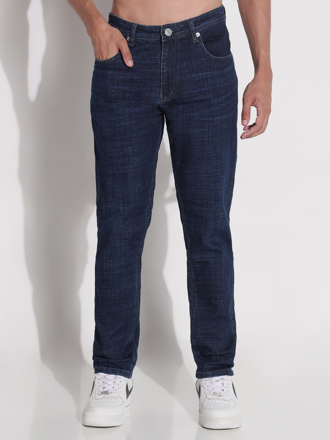 Men's Navy Blue Slim Fit Jeans