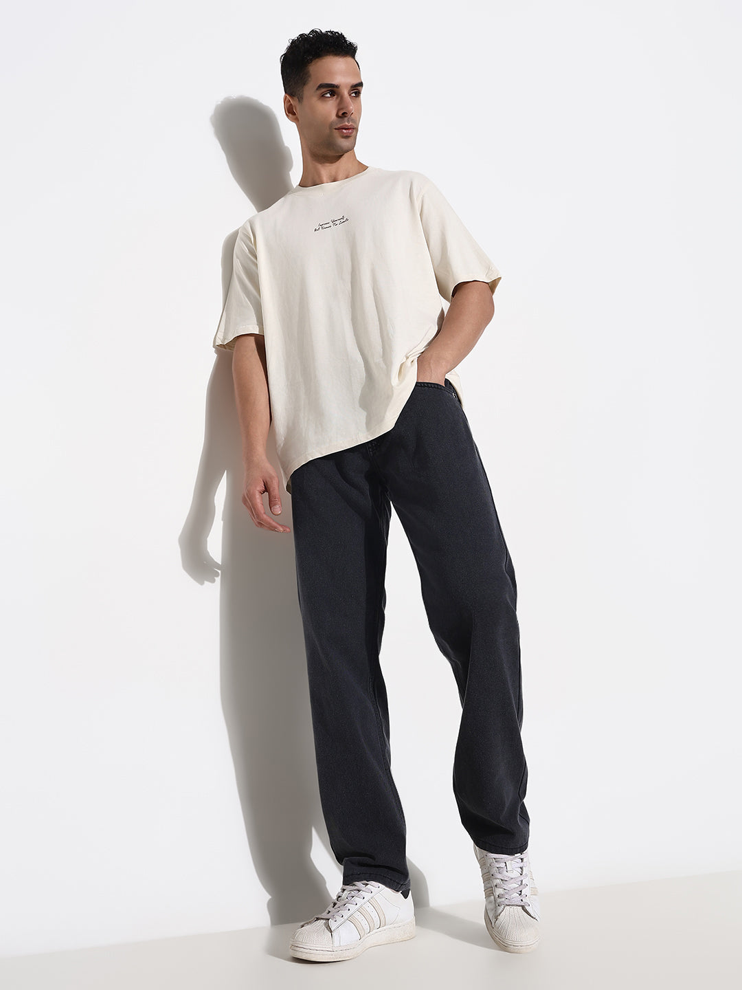 Men's Grey Straight Fit Jeans