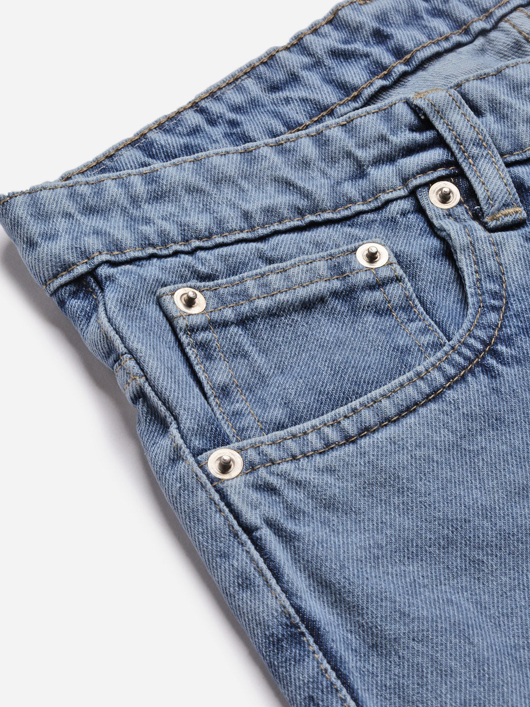 Men's Blue Straight Fit Low-Rise Jeans