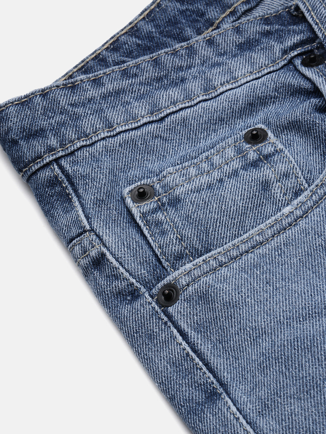 Men's Blue Solid Straight Fit Jeans