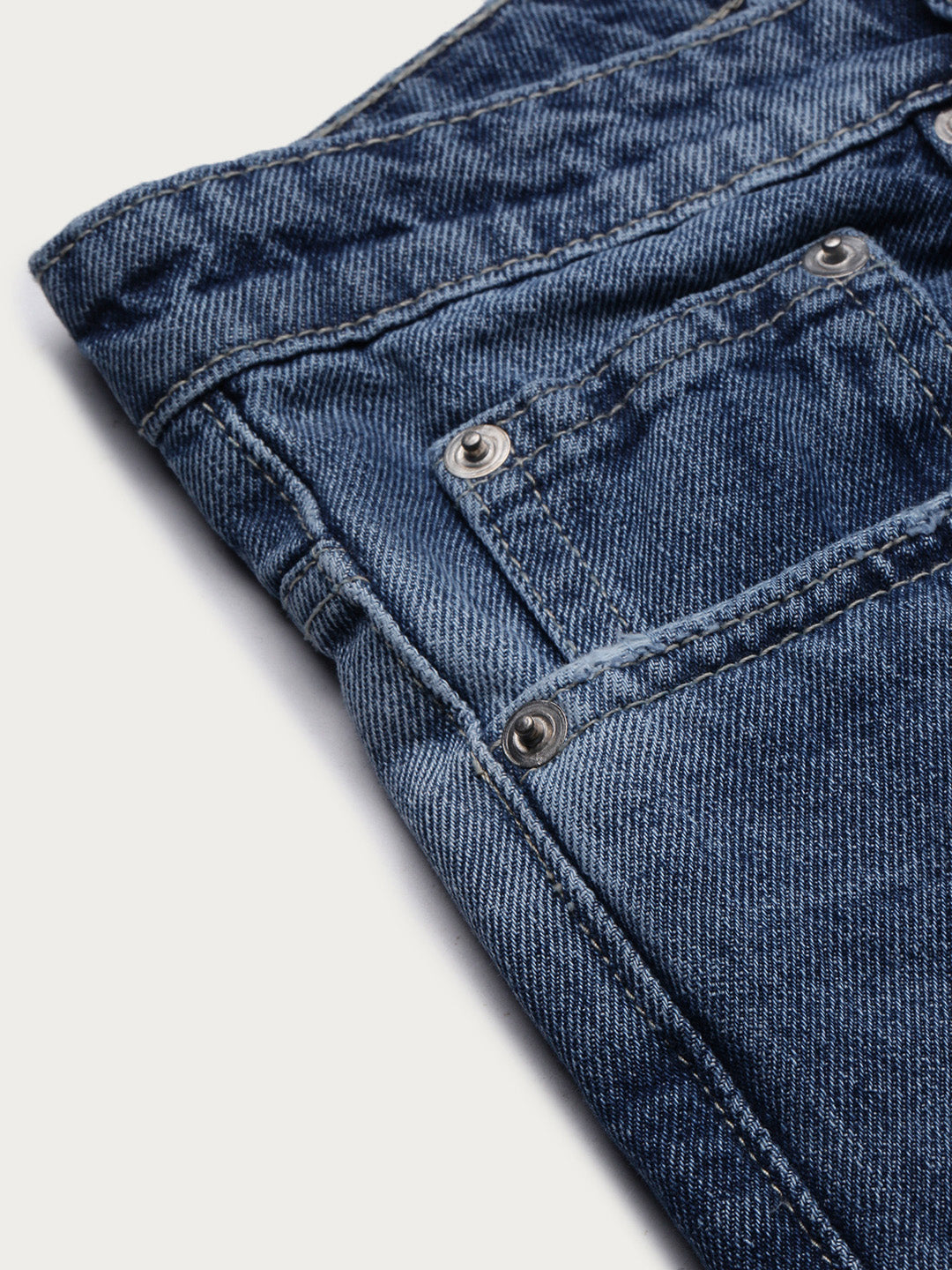 Men's Blue Solid Straight Fit Jeans