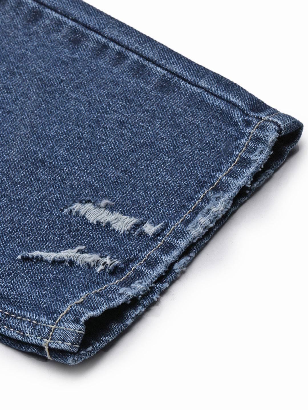 Men's Blue Solid Straight Fit Jeans