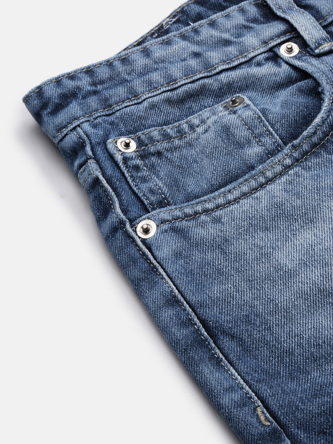 Men's Blue Solid Straight Fit Jeans