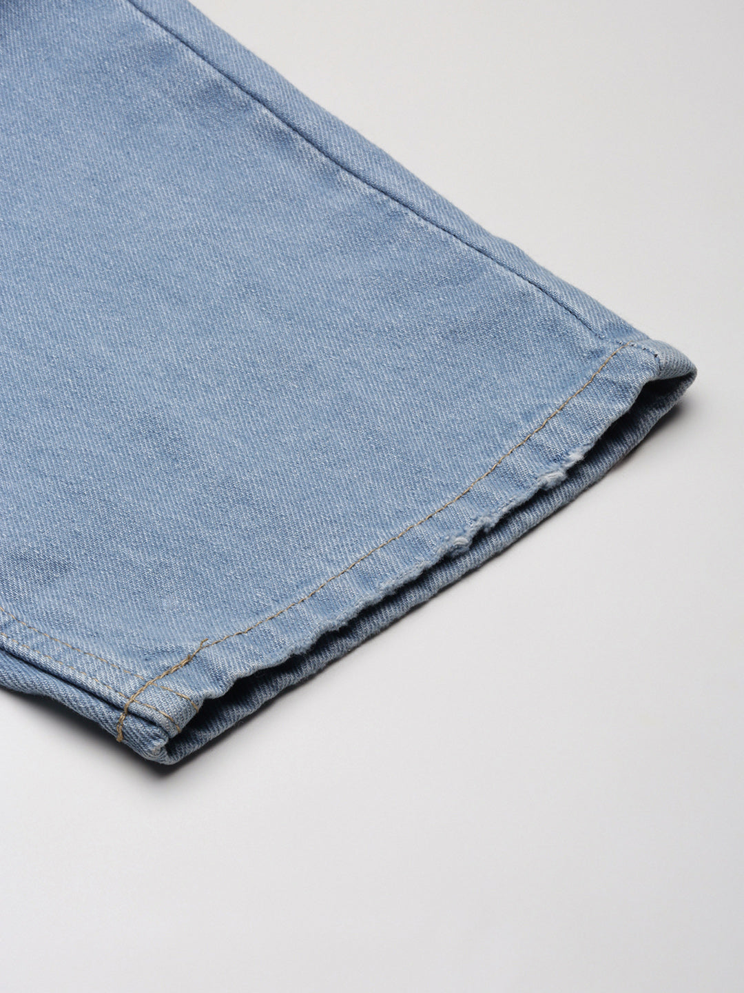 Men's Blue Solid Wide Leg Jeans
