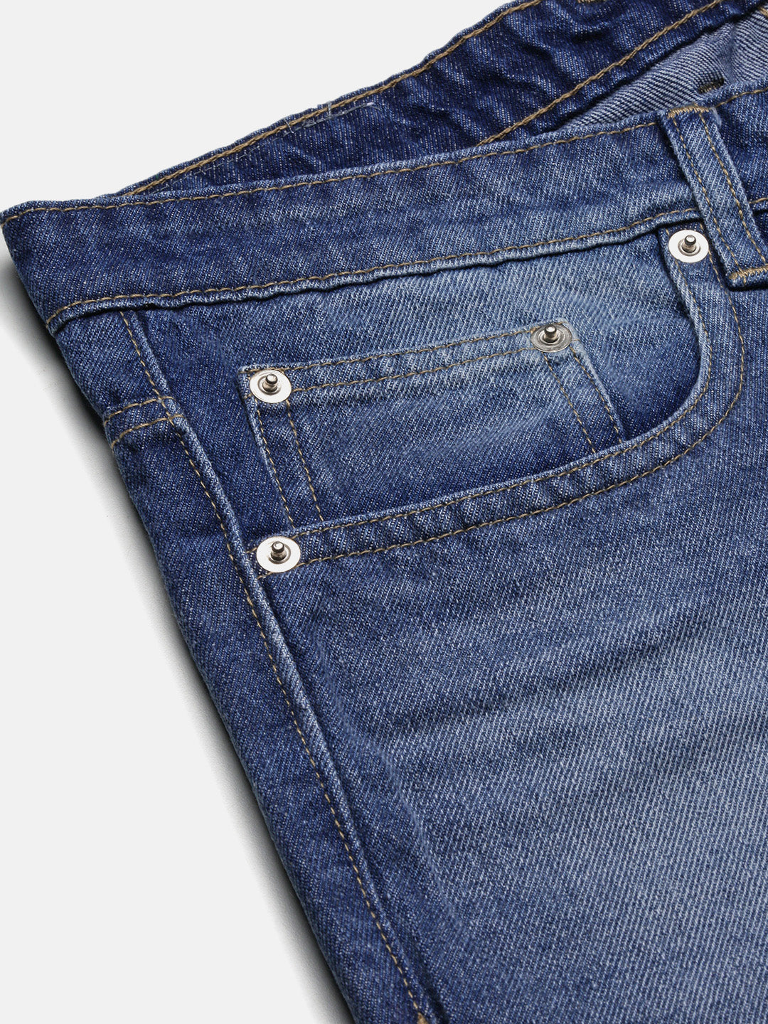 Men's Blue Solid Straight Fit Low-Rise Jeans