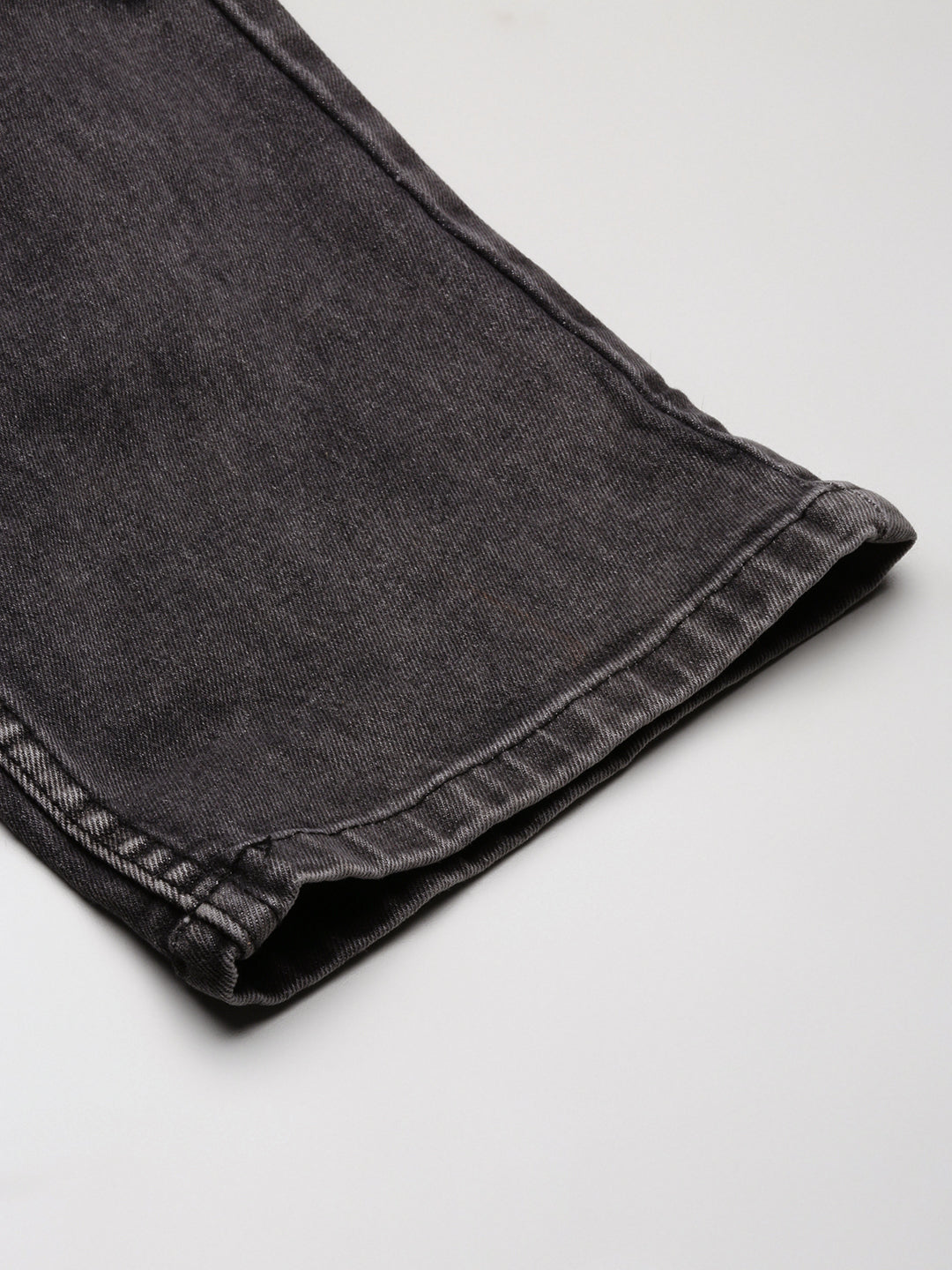 Men's Grey Solid Straight Fit Stretchable Jeans