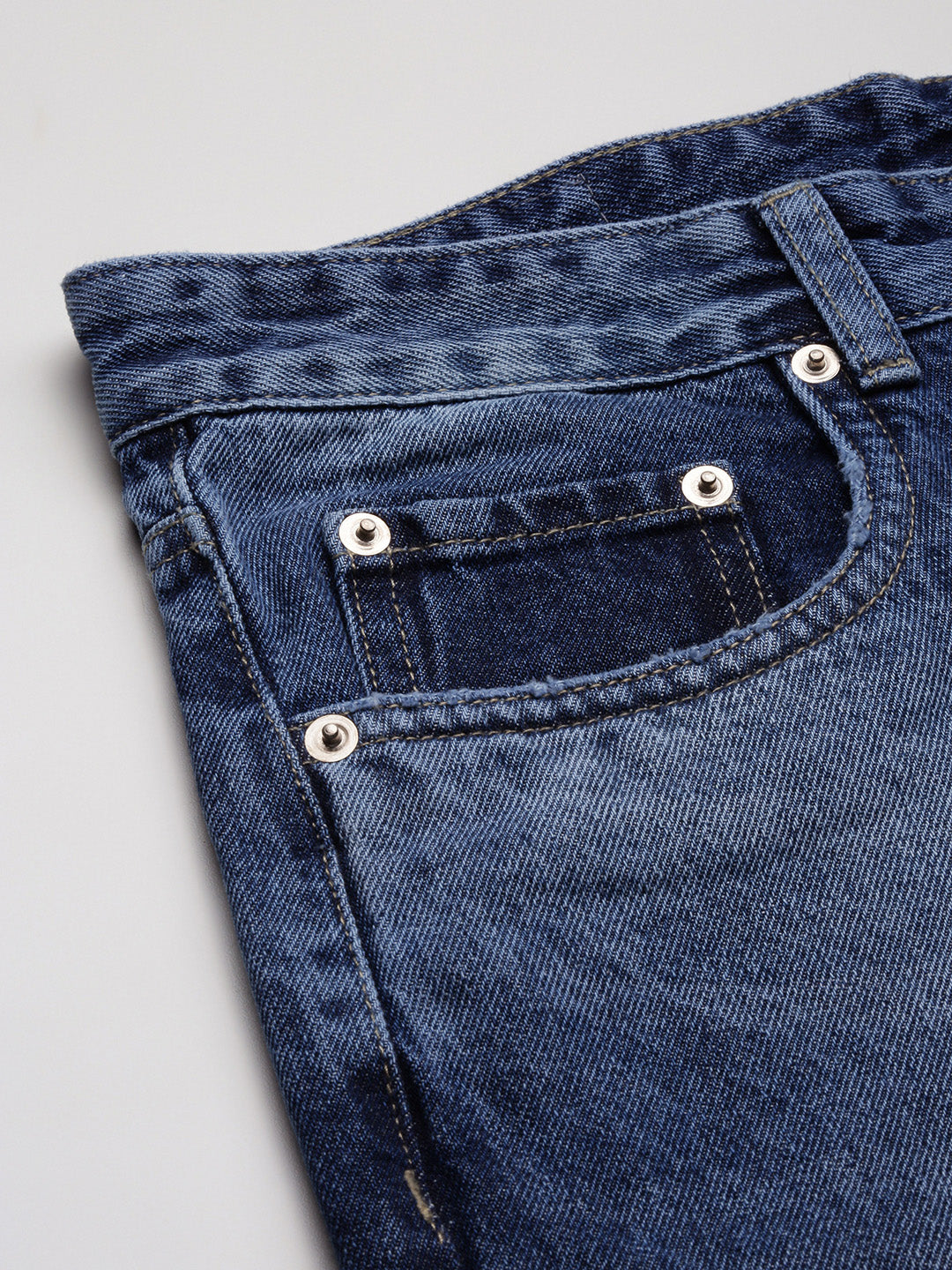 Men's Blue Solid Baggy Jeans