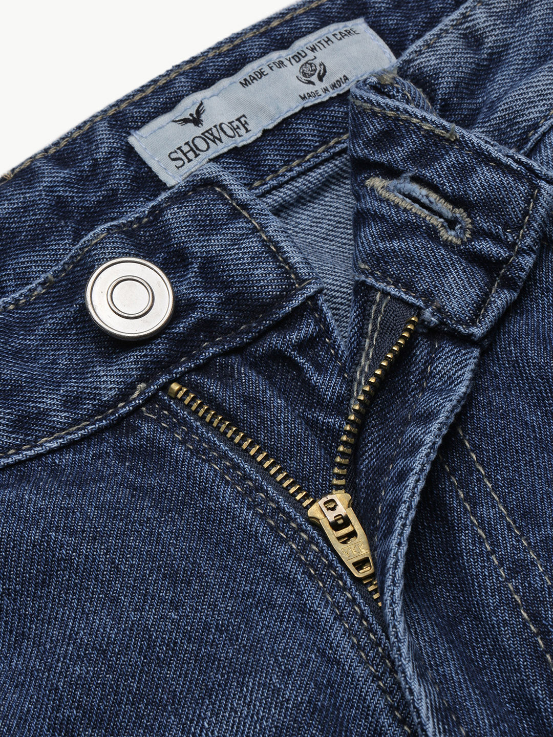 Men's Blue Solid Straight Fit Jeans