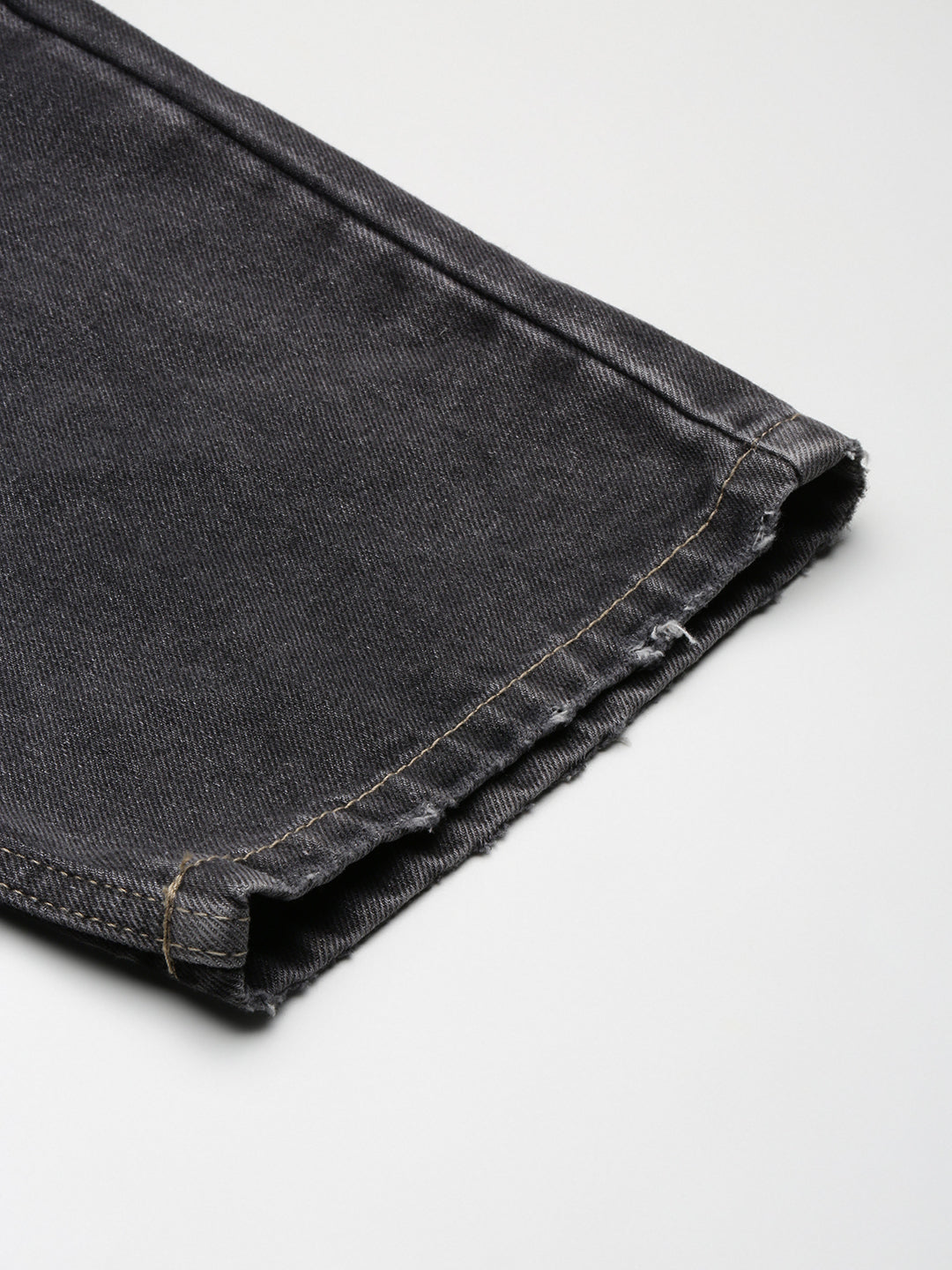 Men's Grey Solid Baggy Jeans