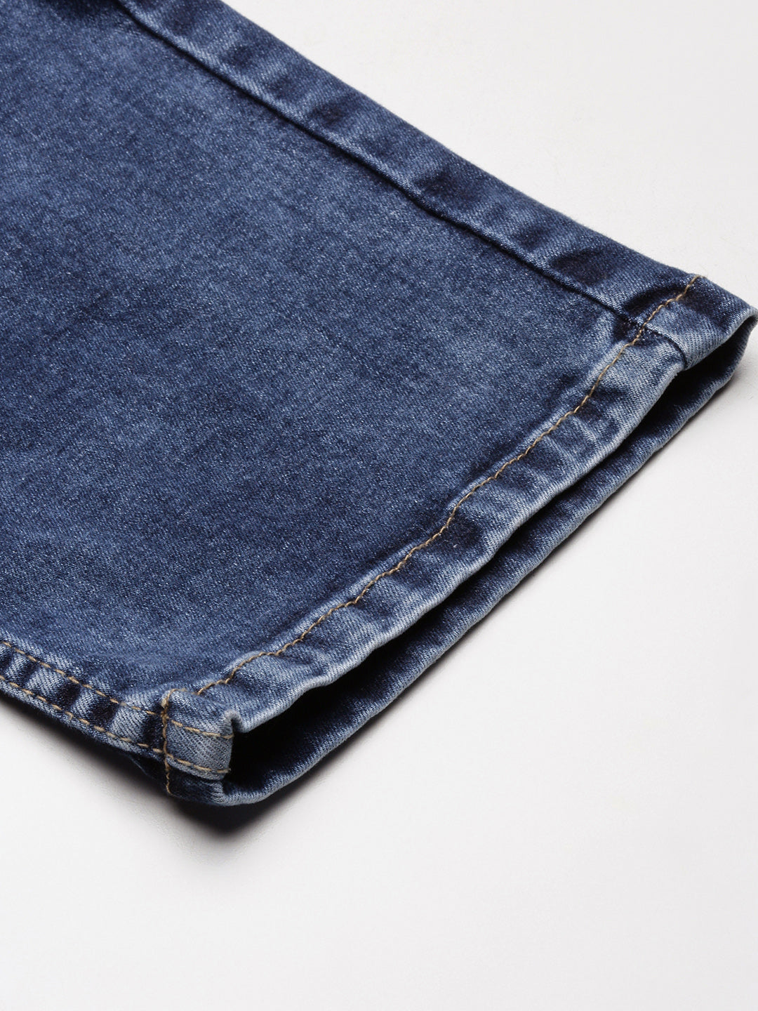 Men's Blue Solid Straight Fit Jeans