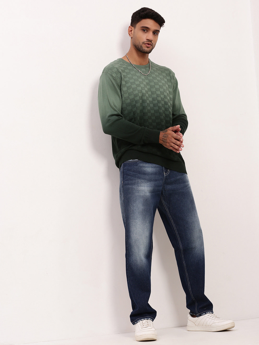 Men's Blue Solid Straight Fit Jeans
