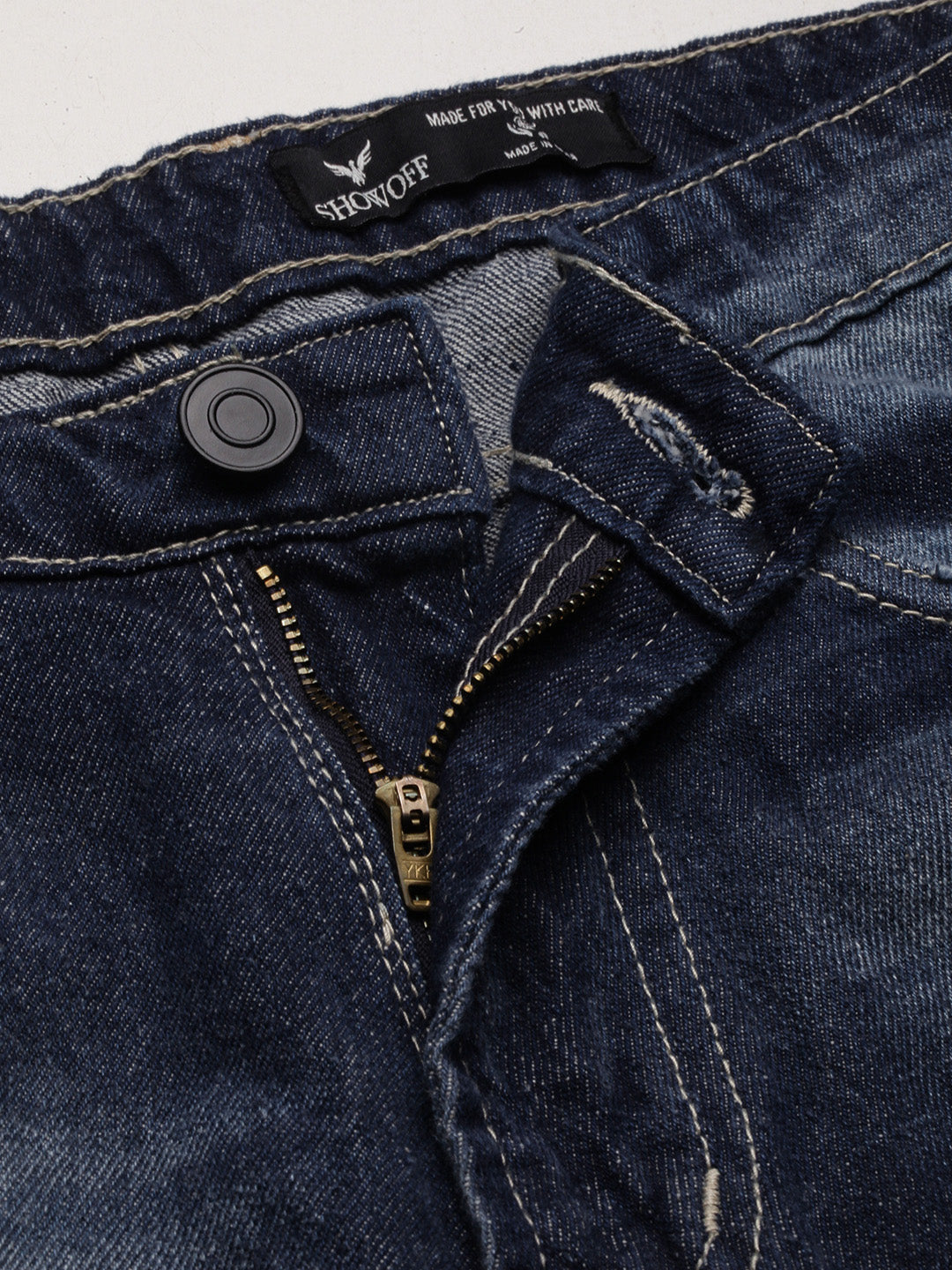 Men's Blue Solid Straight Fit Jeans