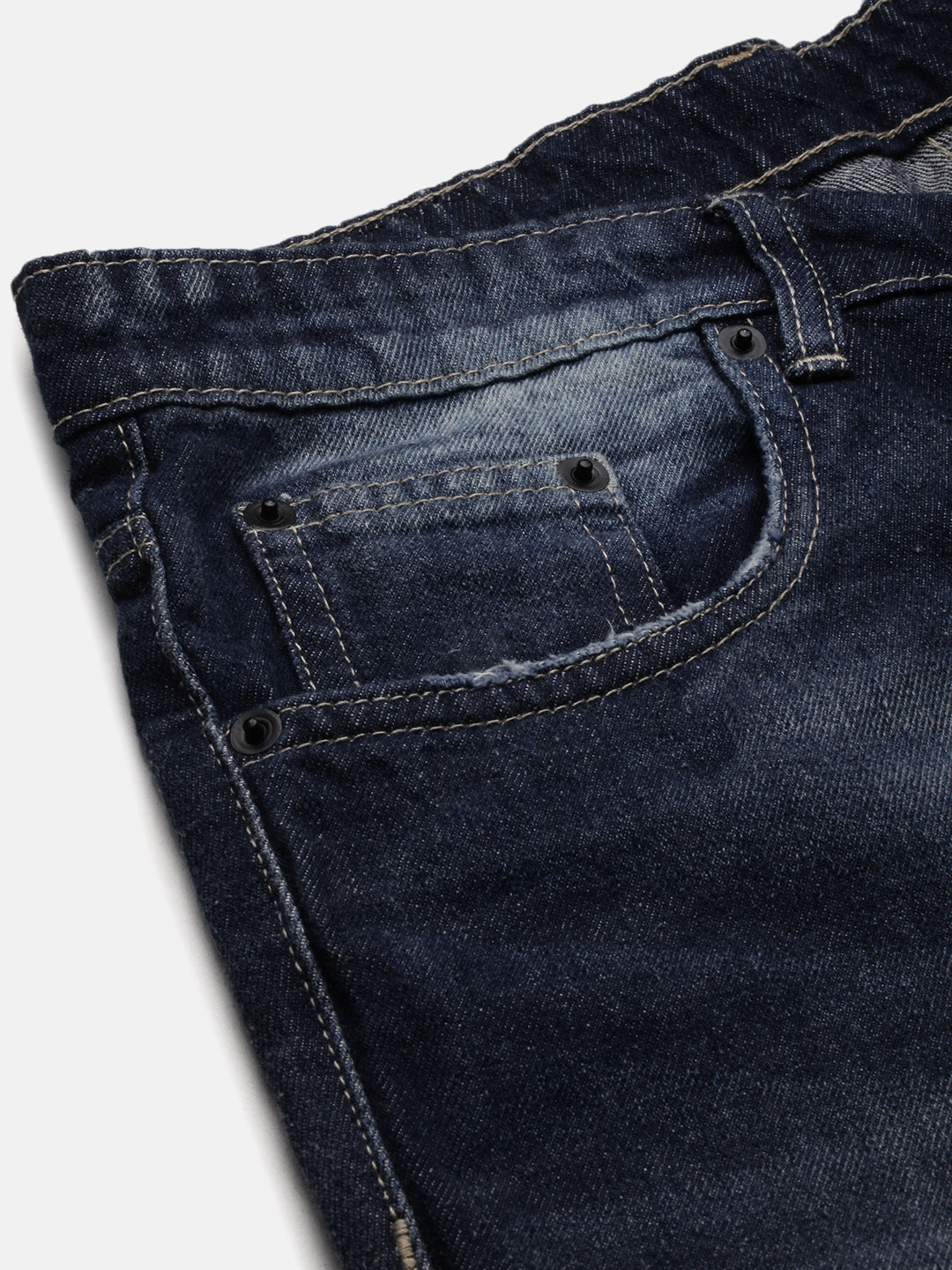 Men's Blue Solid Straight Fit Jeans