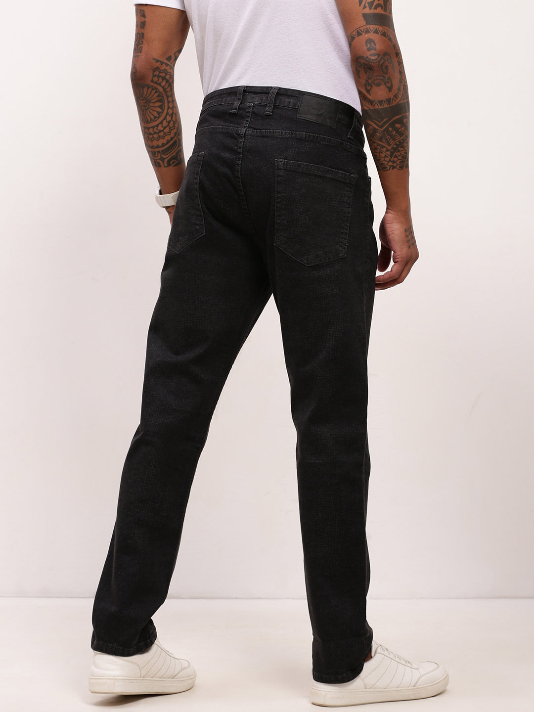 Men's Charcoal Solid Straight Fit Jeans
