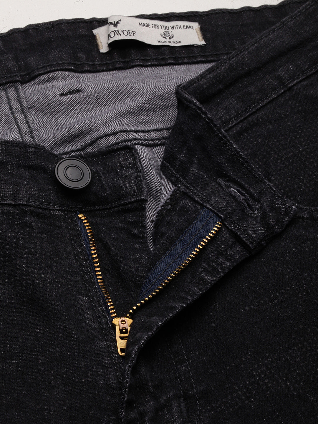Men's Charcoal Solid Straight Fit Jeans