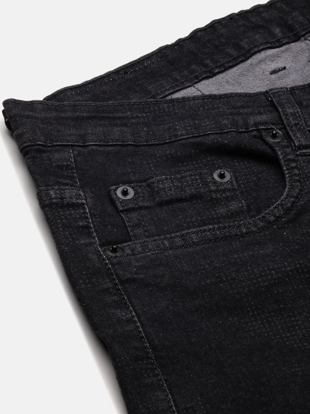 Men's Charcoal Solid Straight Fit Jeans