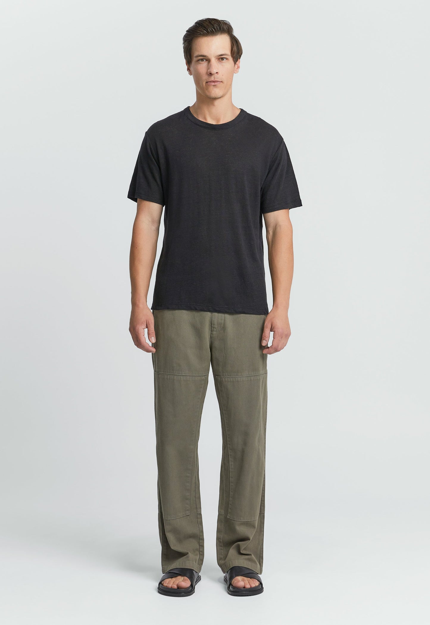 Line Linen Tee - Black