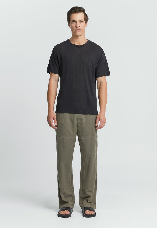Line Linen Tee - Black