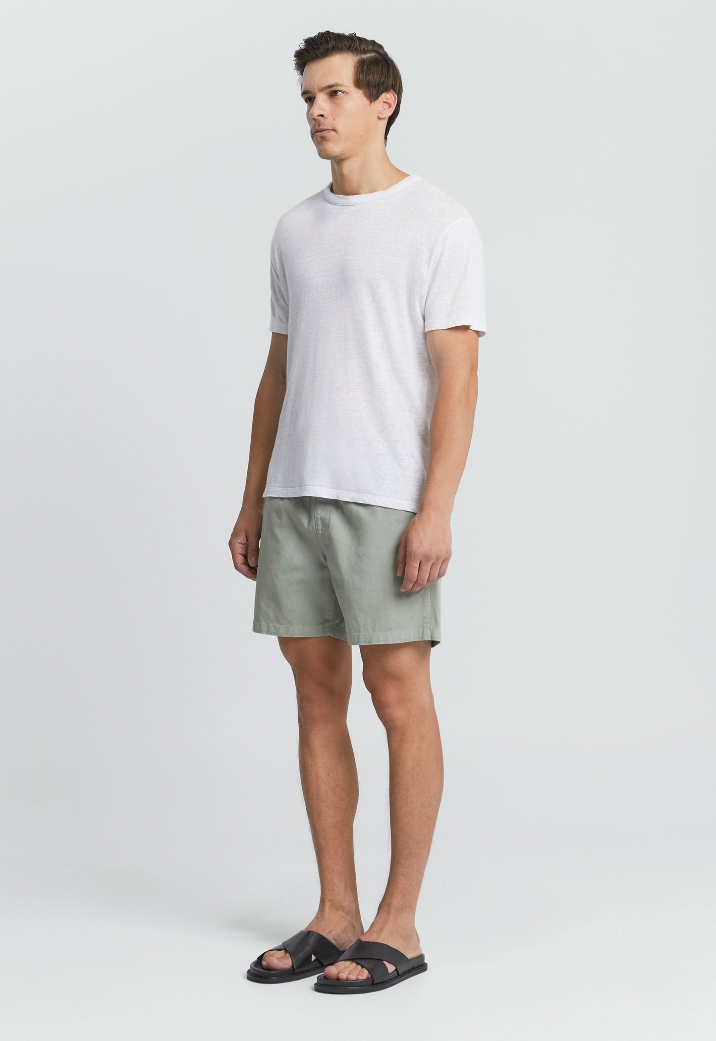 Line Linen Tee - White