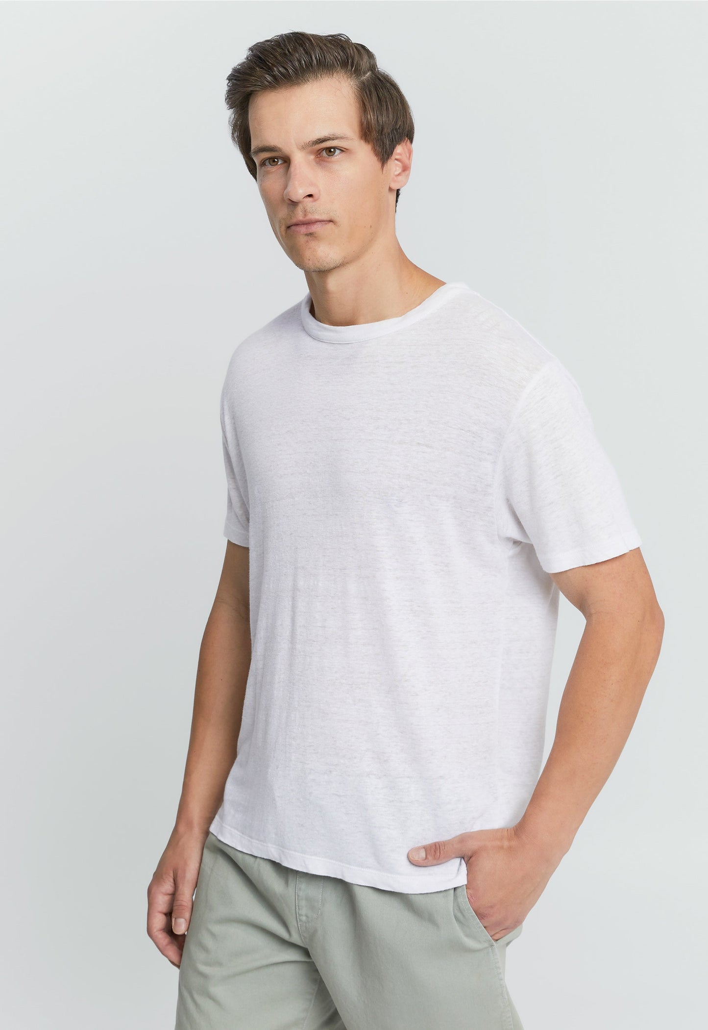 Line Linen Tee - White