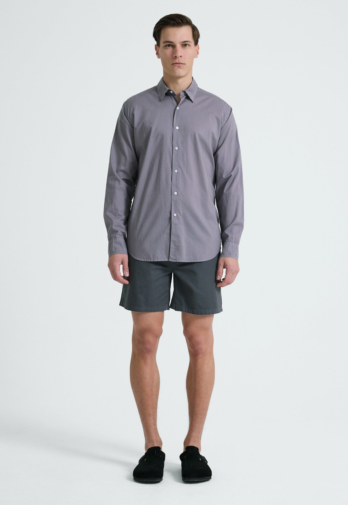 Folded Collar Cotton Shirt - Lama Tint