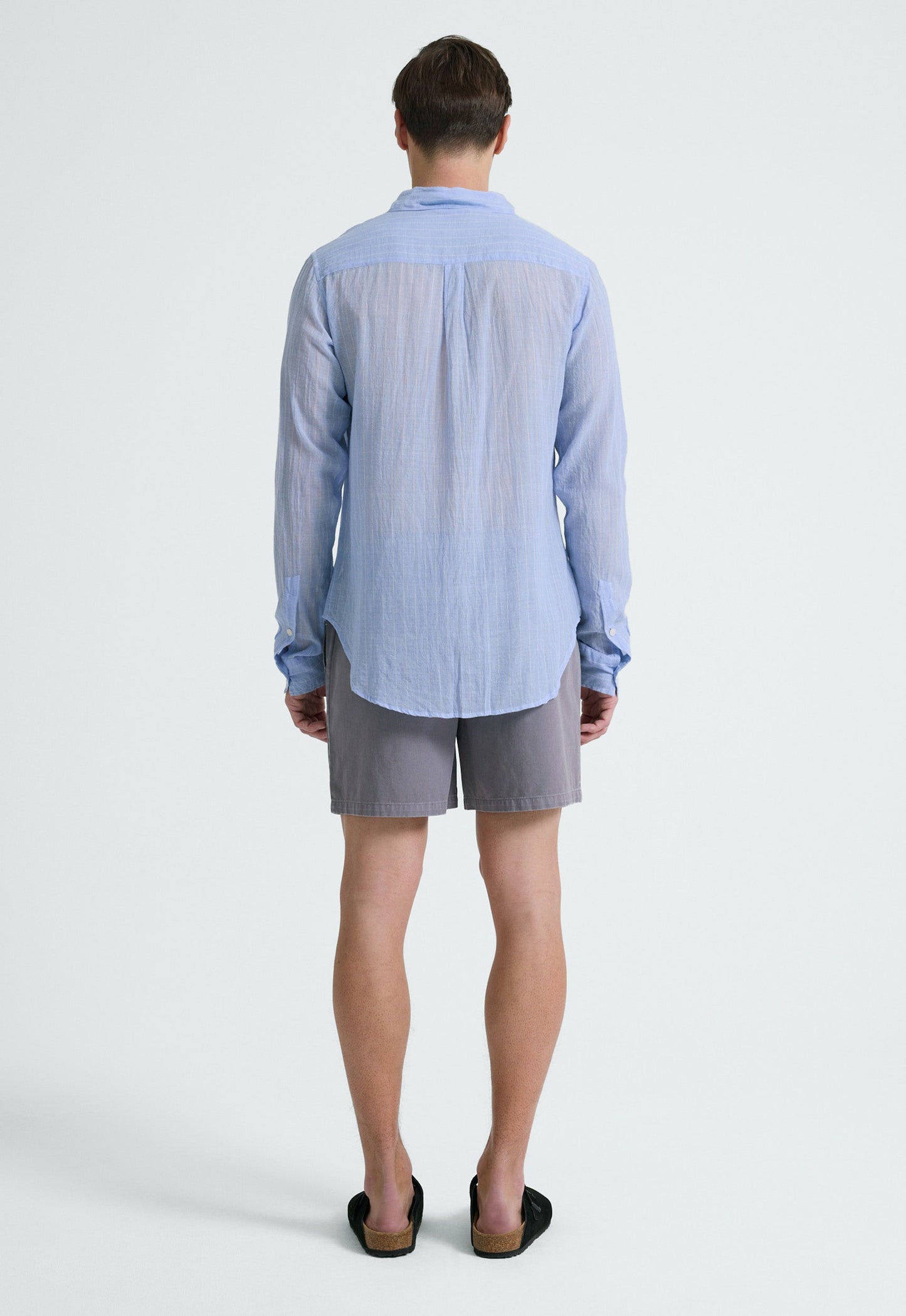 Beckett Cotton Shirt - Pinstripe in Chambray