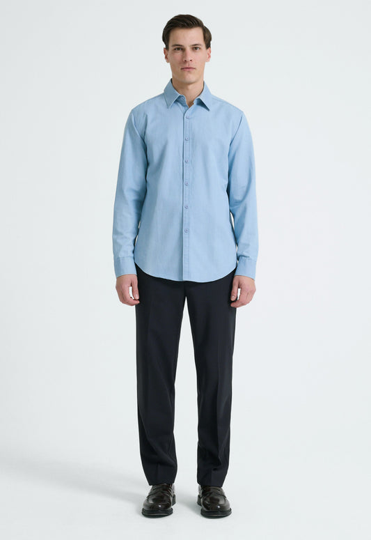 Alwyn Cotton Shirt - Bleached Denim