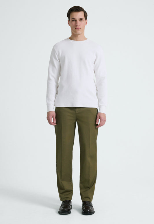 Quad Cotton LS Tee - White