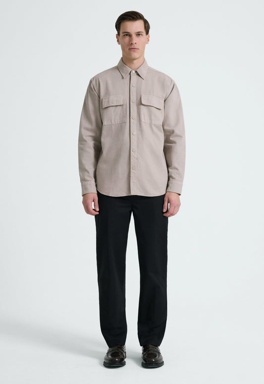 Begg Cotton Shirt - Pearl
