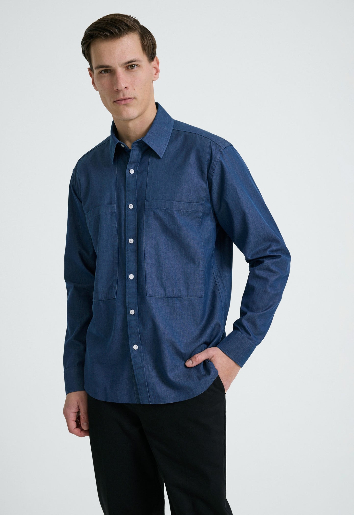 Murray Cotton Shirt - Prussian Blue