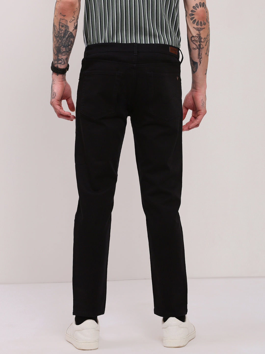 Men's Black Slim Fit Low-Rise Jeans