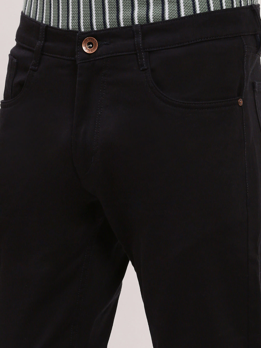 Men's Black Slim Fit Low-Rise Jeans