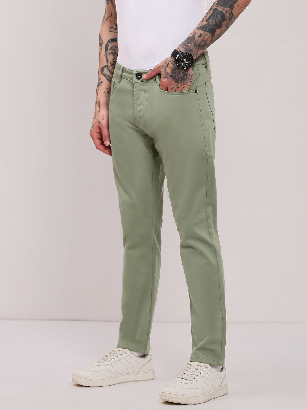 Men's Green Slim Fit Jeans