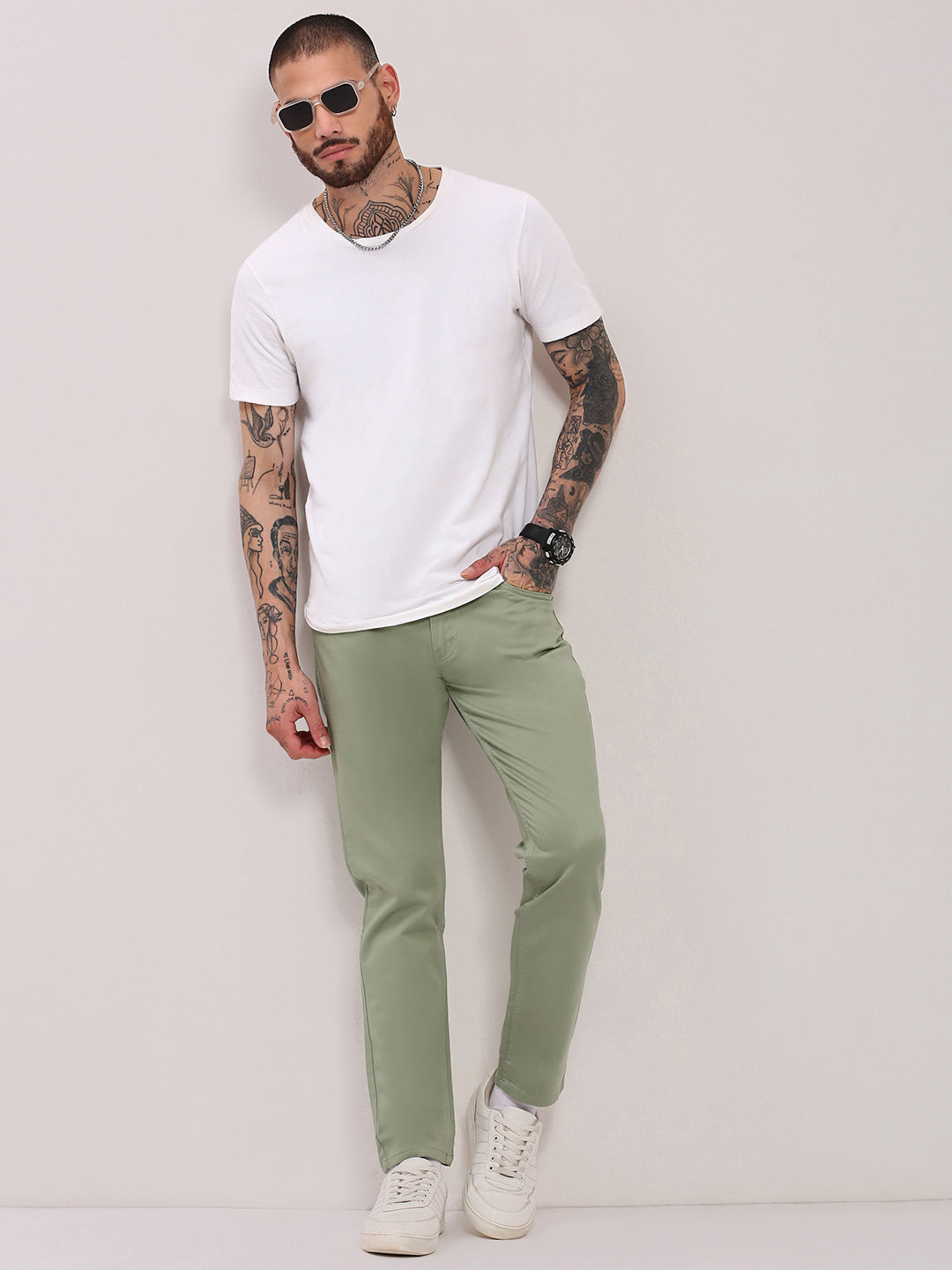 Men's Green Slim Fit Jeans