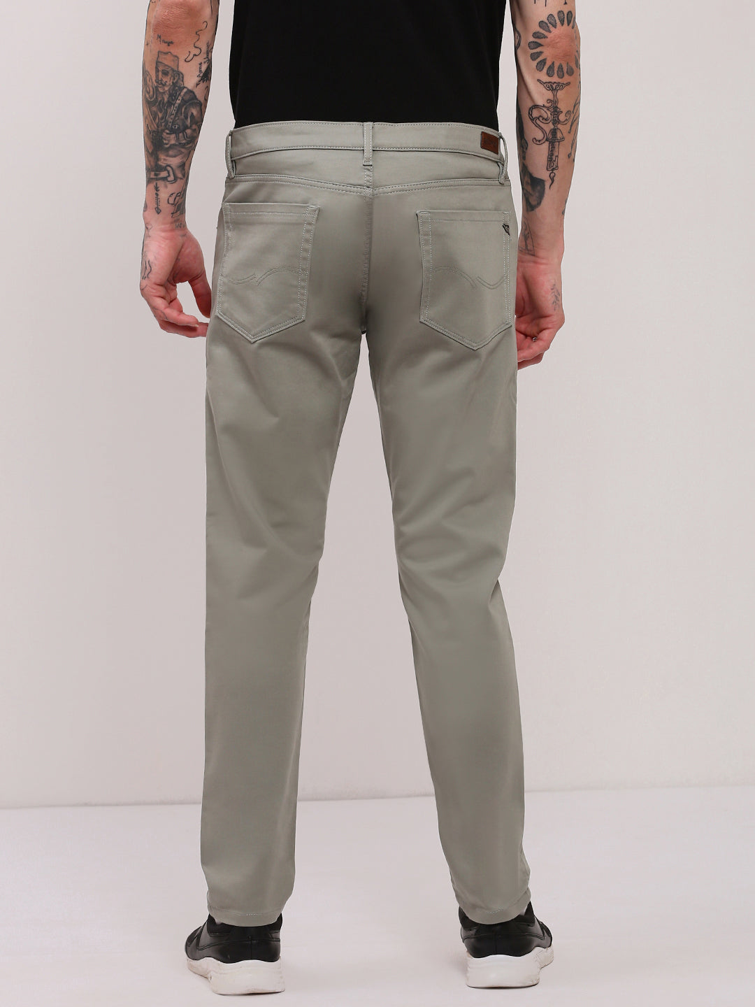 Men's Green Slim Fit Low-Rise Jeans