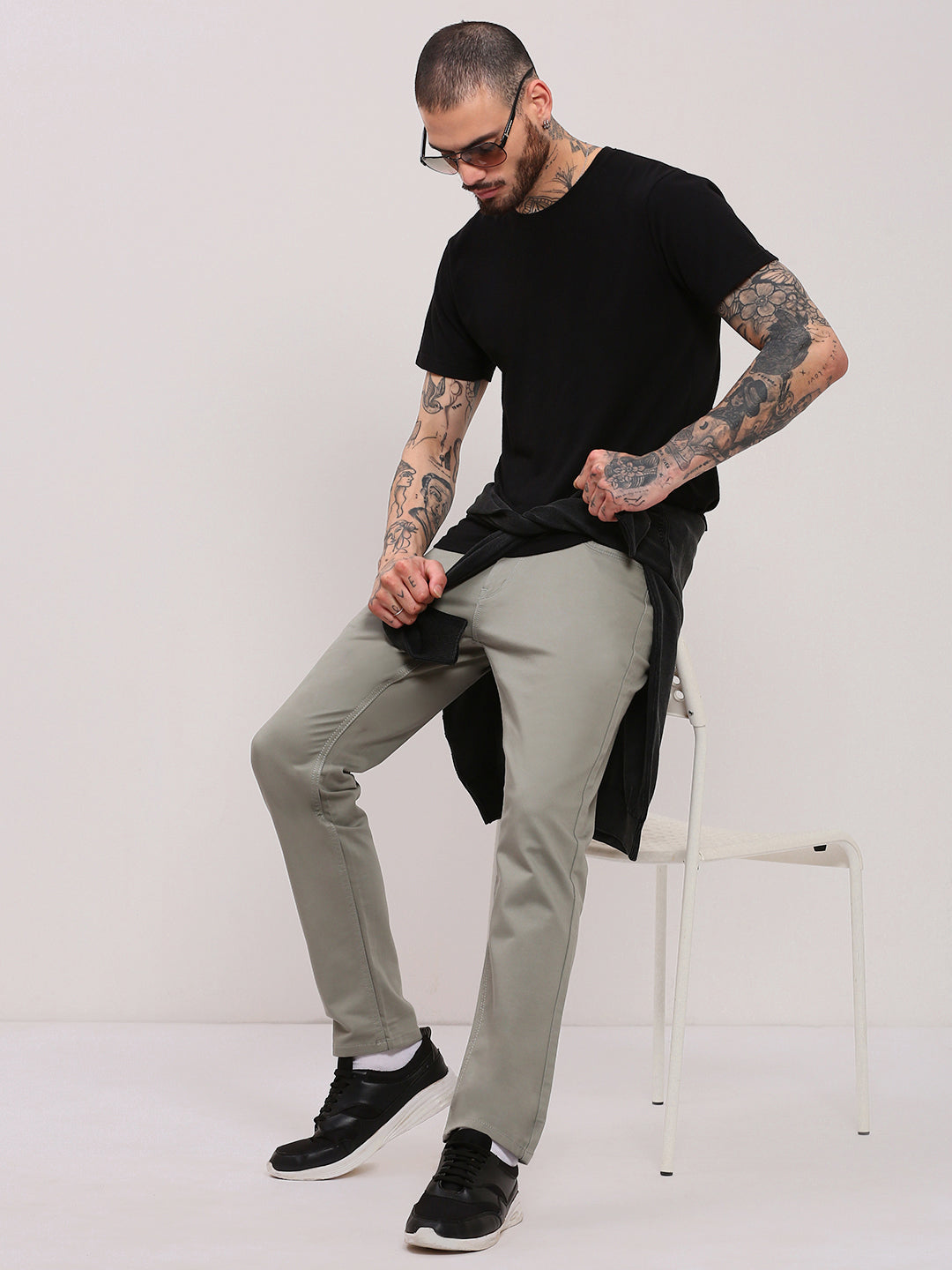 Men's Green Slim Fit Low-Rise Jeans