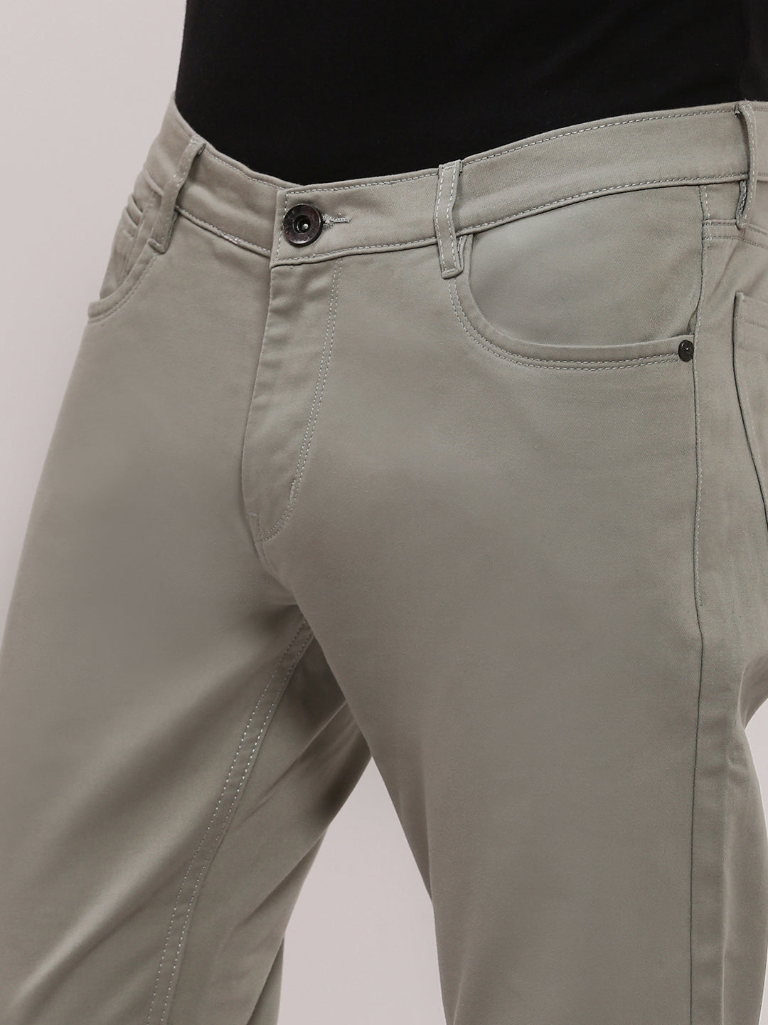 Men's Green Slim Fit Low-Rise Jeans