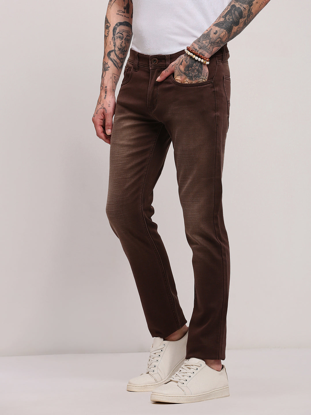 Men's Brown Slim Fit Jeans