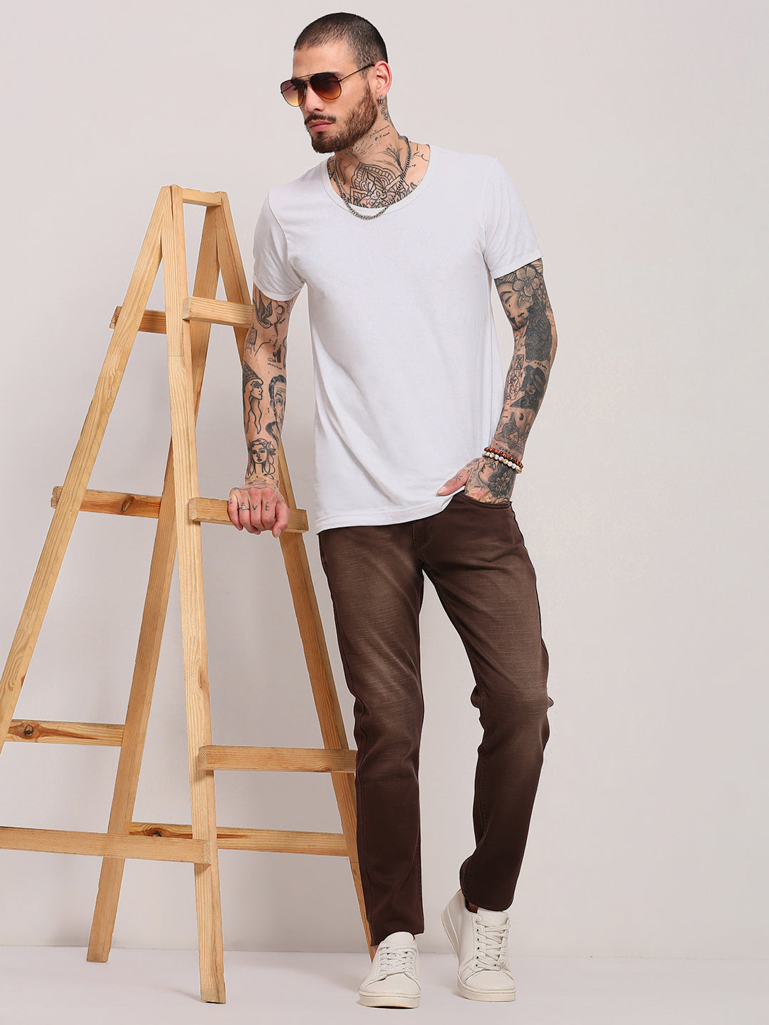 Men's Brown Slim Fit Jeans
