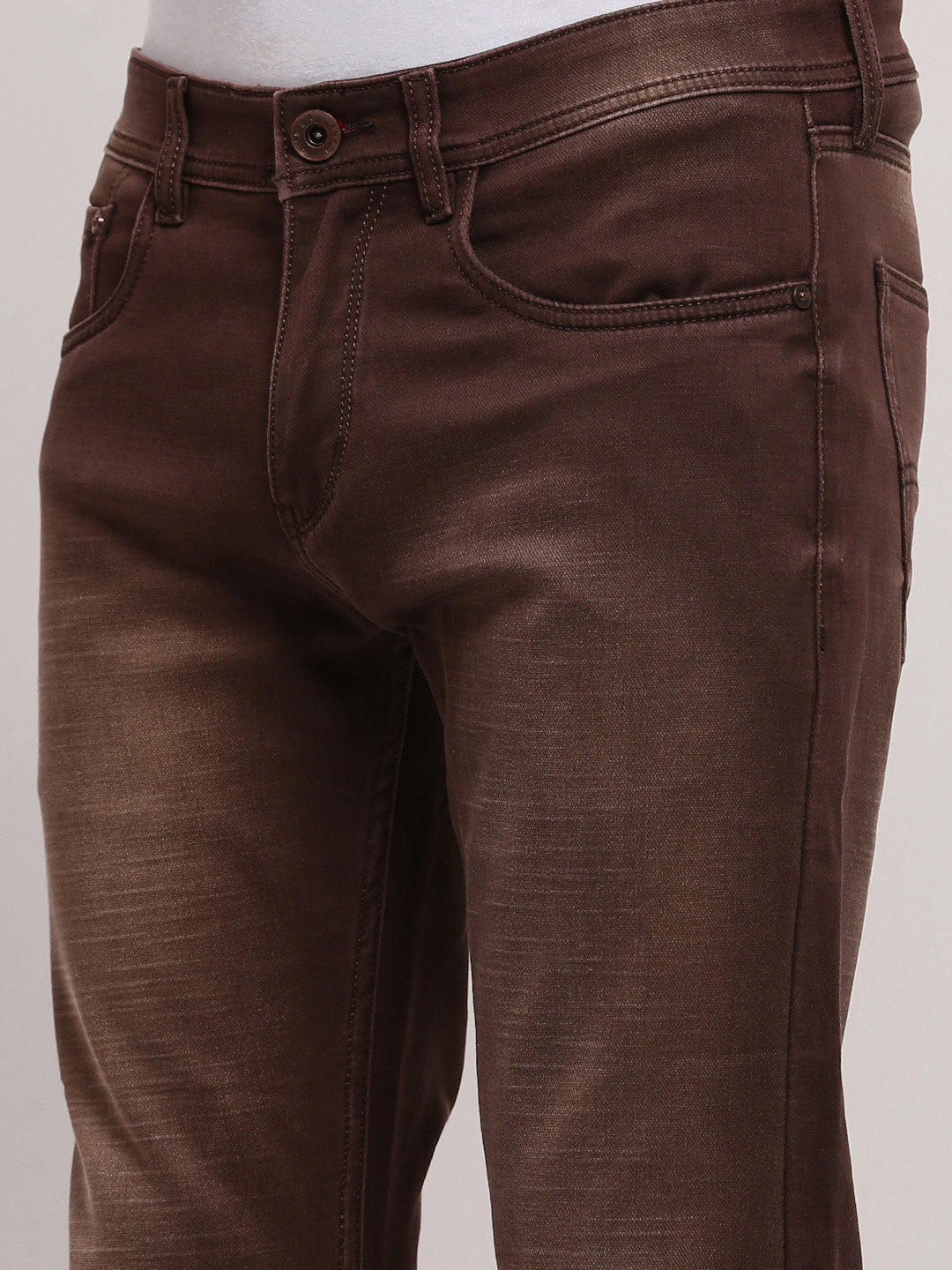 Men's Brown Slim Fit Jeans