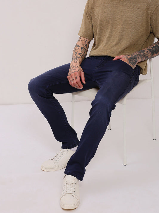 Men's Navy Blue Slim Fit Jeans