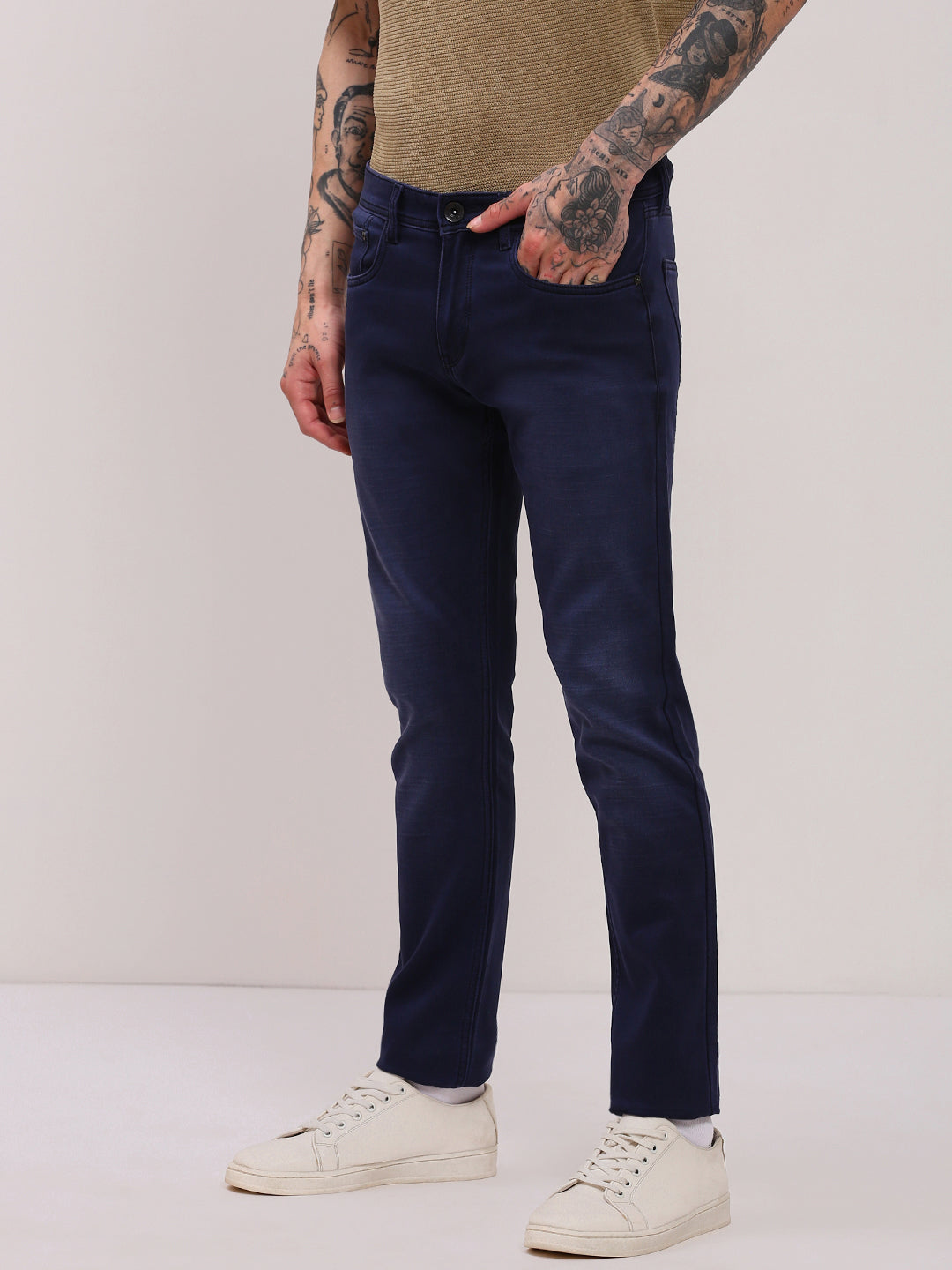 Men's Navy Blue Slim Fit Jeans