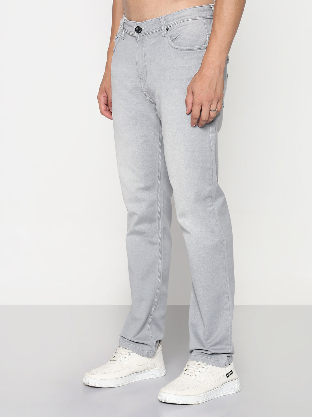 Men's Grey Relaxed Fit Jeans